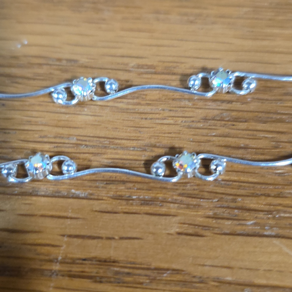 Silver-Tone Crystal Station Bracelet with Multicolor Accents - Picture 4 of 6